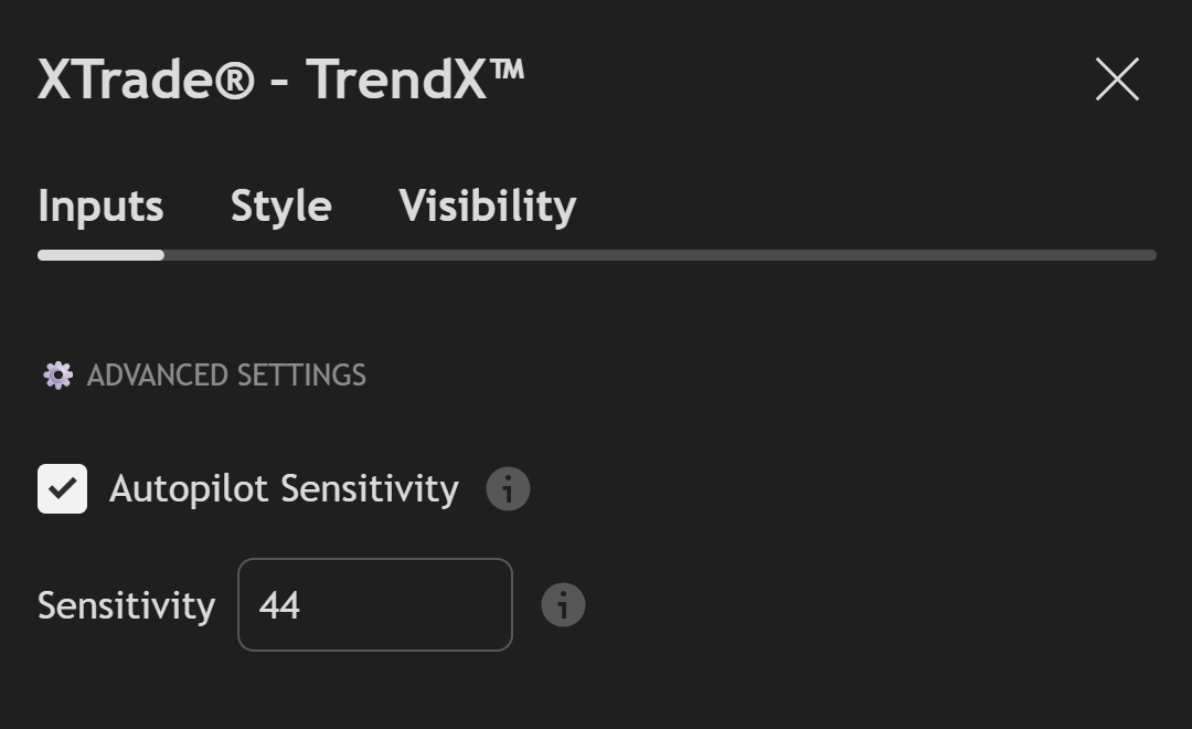 XTrade - TrendX - Autopilot Sensitivity